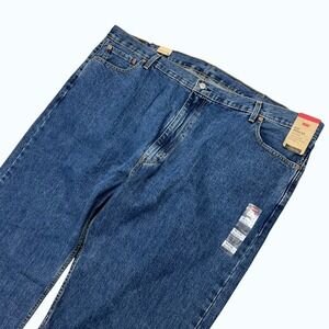 NEW Levi's 505 Regular Fit Jeans Mens 50x32 Blue Medium Wash Denim Big & Tall